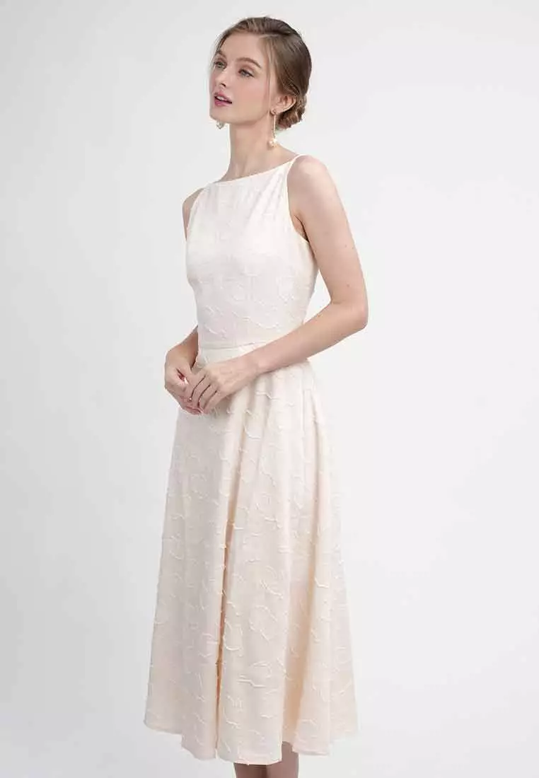 Audrey Floral Jacquard Midi Dress