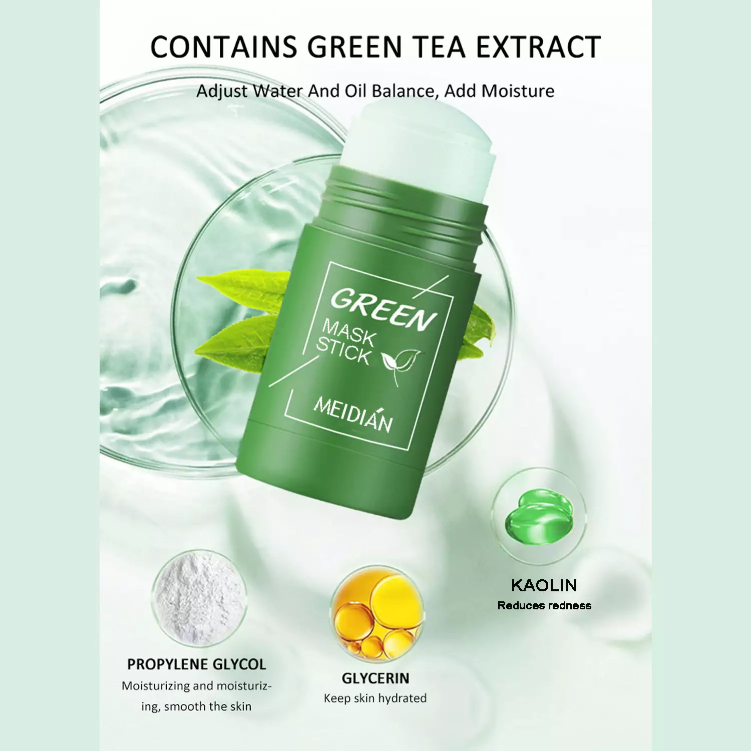 BPOM Meidian Green Mask Pore Clay Stick Masker Wajah Pembersih Pori Pori dan Minyak Venrc Wakakids