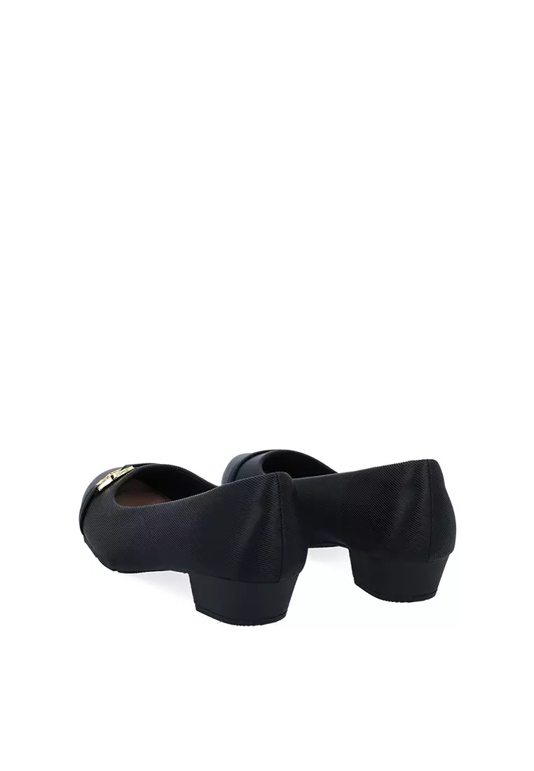 Black  Amara Buckle Strap Pumps