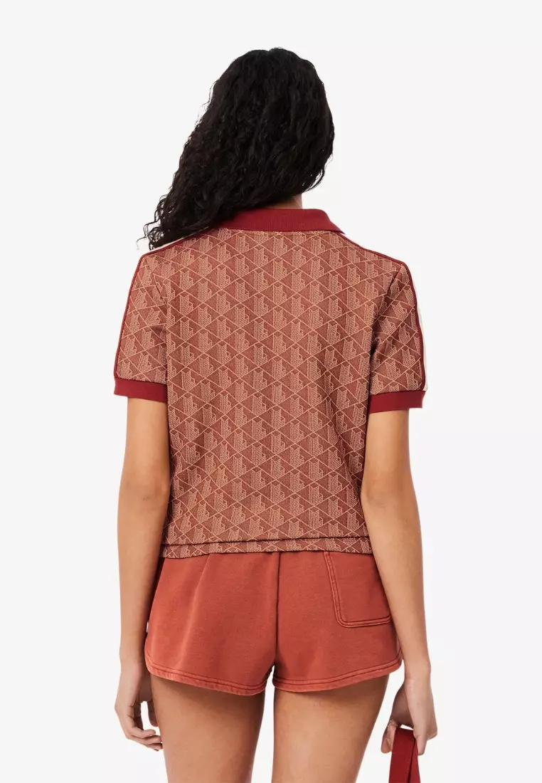 Slim Fit Monogram Jacquard Polo Shirt