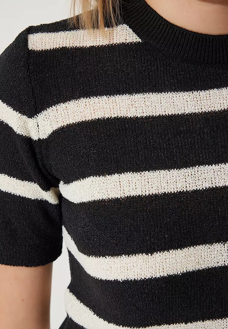 Striped Knitwear Blouse