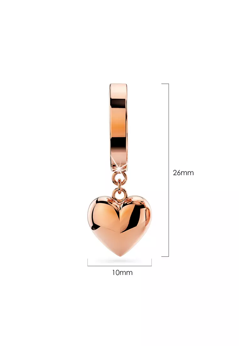 Ruby Love Huggies Earrings/Rose Gold