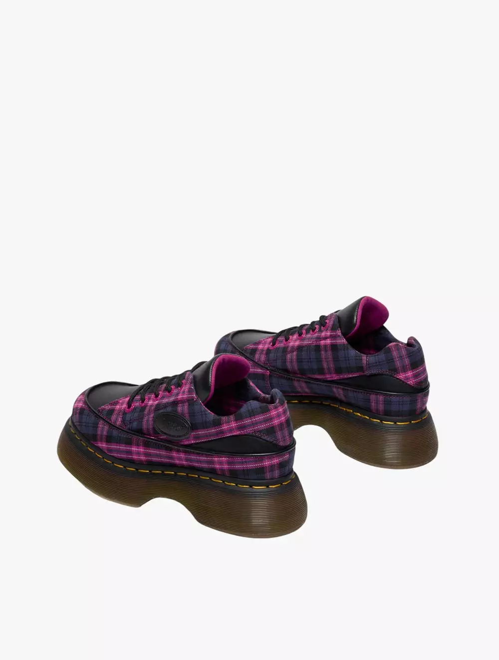 Dr. Martens Buzz 5i 5 Eye Shoe Black+Pink Multi Tartan Woven+Sendal