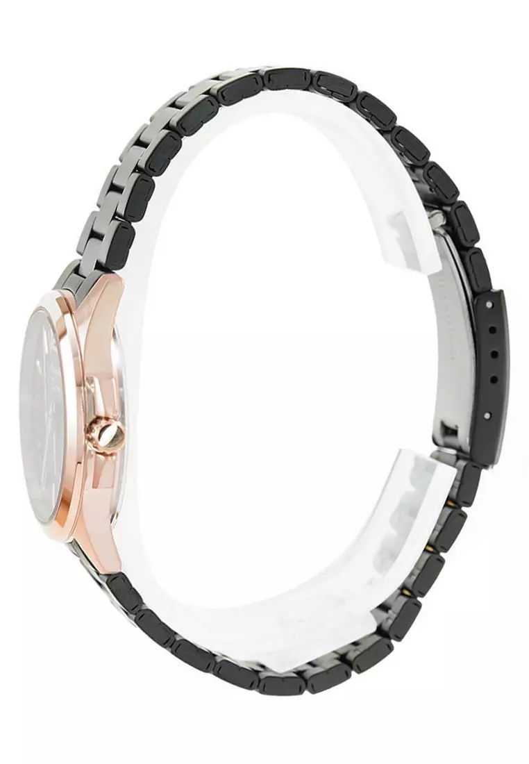 Alexandre Christie - Jam Tangan Wanita - Rosegold - Black Stainless Steel Bracelet - 1031LDBBRBA