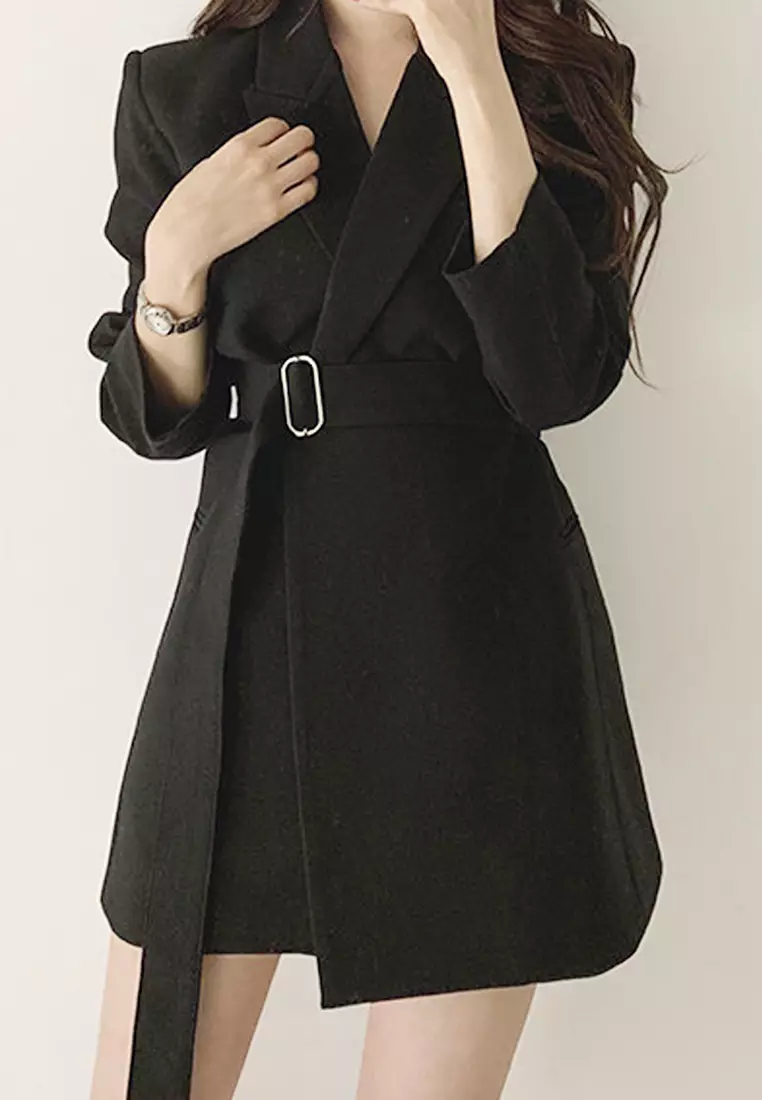 VANSA Simple Belted Blazer  VCW-C803