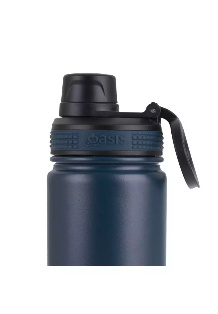 Oasis Stainless Steel Insulated Sports Water Bottle with Screw Cap 550ML - Navy