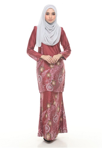 Kurung Modern Iwani (Maroon) from Nur Shila in Red