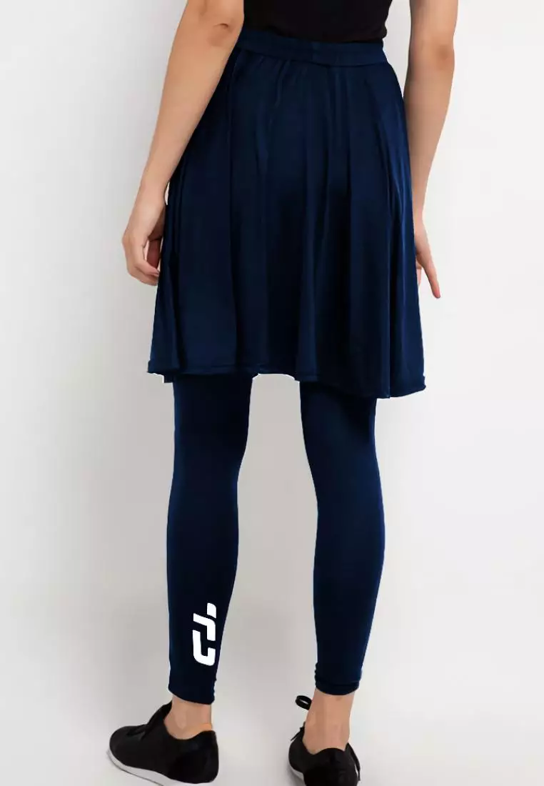 LB060 Leging Rok Olahraga Dual Layer (2-In-1) Navy