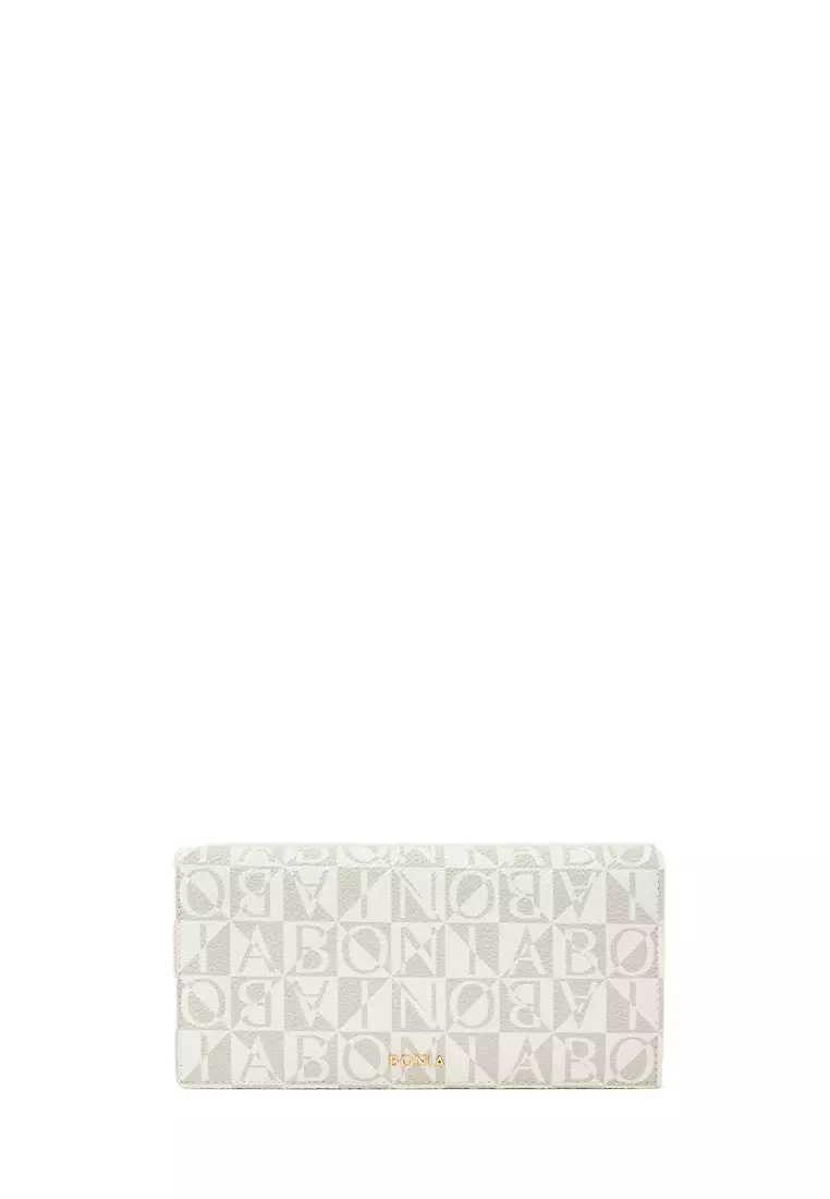 BONIA Latte Claire Monogram 2 Fold Long Wallet ZALORA