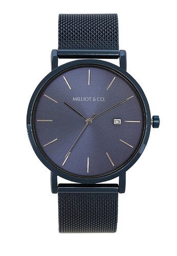Milliot & Co. blue Greysen Silver Mesh Strap Watch DB255ACB9397DDGS_1