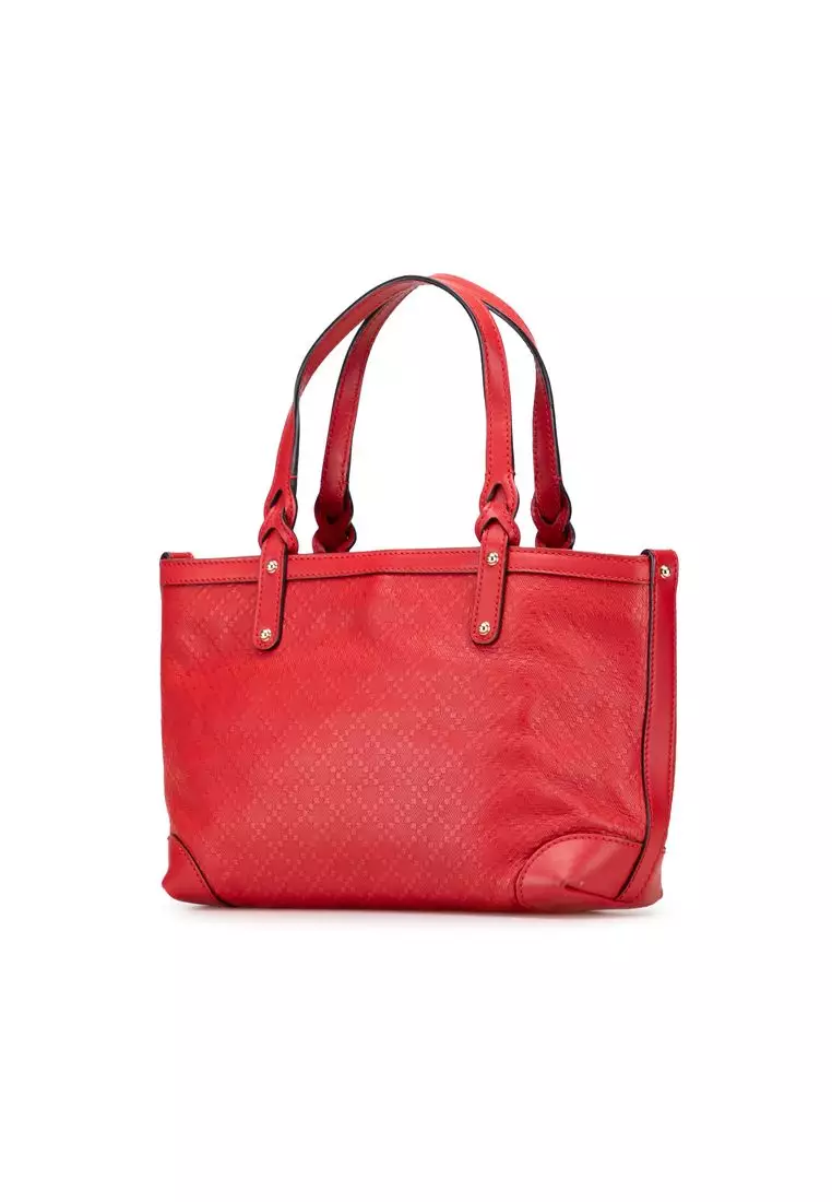 Pre-Loved Gucci Small Diamante Leather Craft Tote