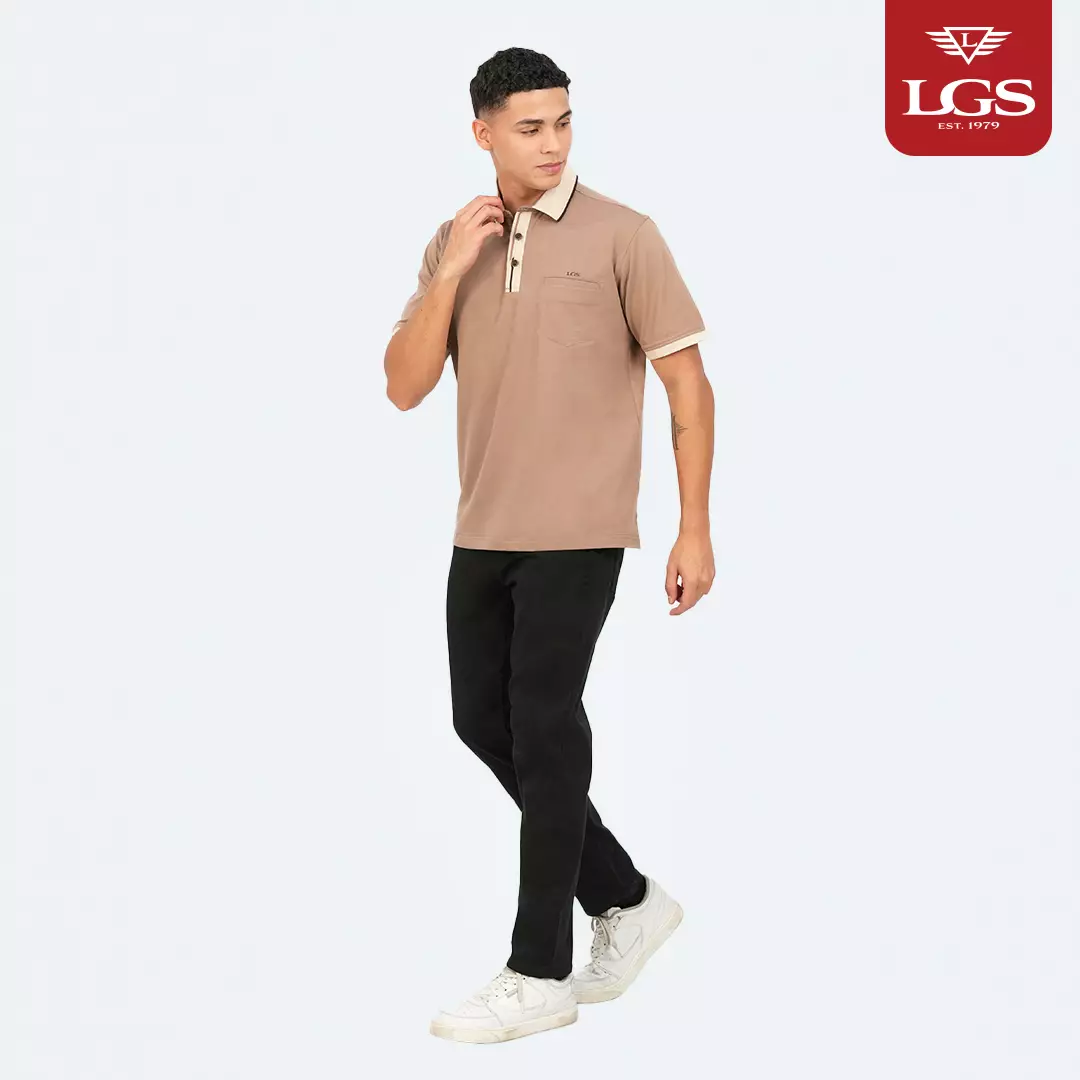 LGS - Kaos Polo Casual Pria - Reguler Fit - Lengan Pendek - Kerah Wangky - Warna Coklat Muda - CWS.225.J3657.01.C