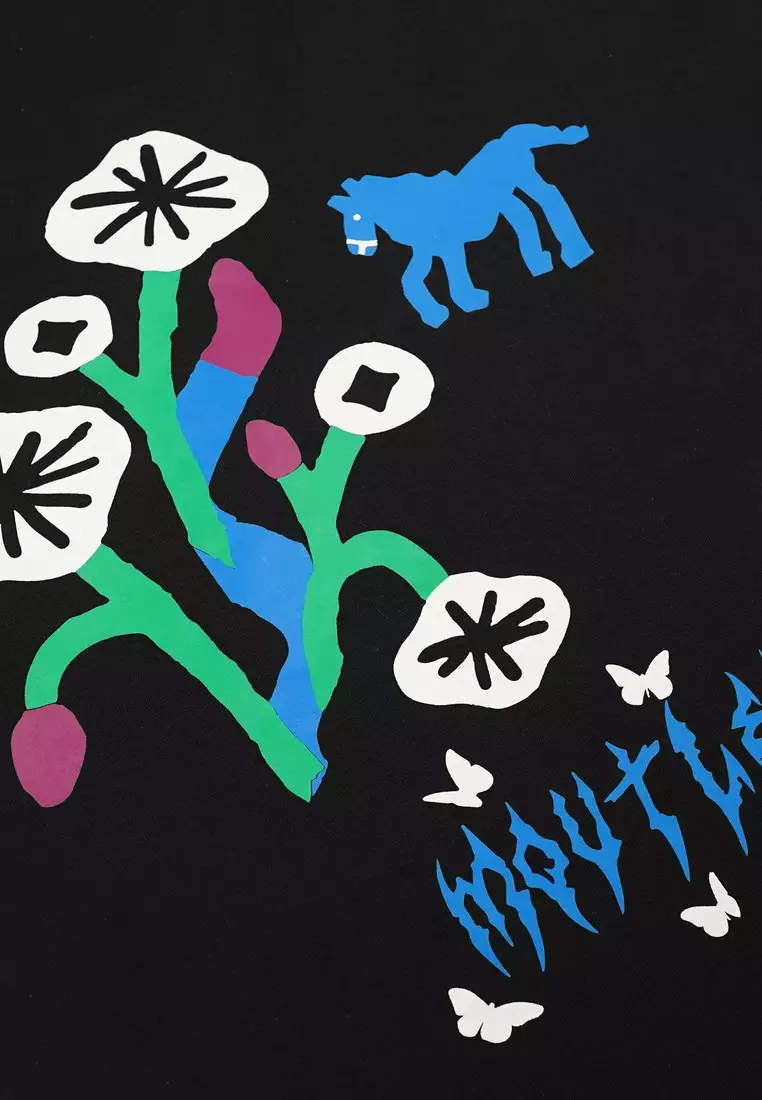 Moutley Men's T-Shirt Short Sleeve Oversized Fit Cotton 20s Horse OL-230125