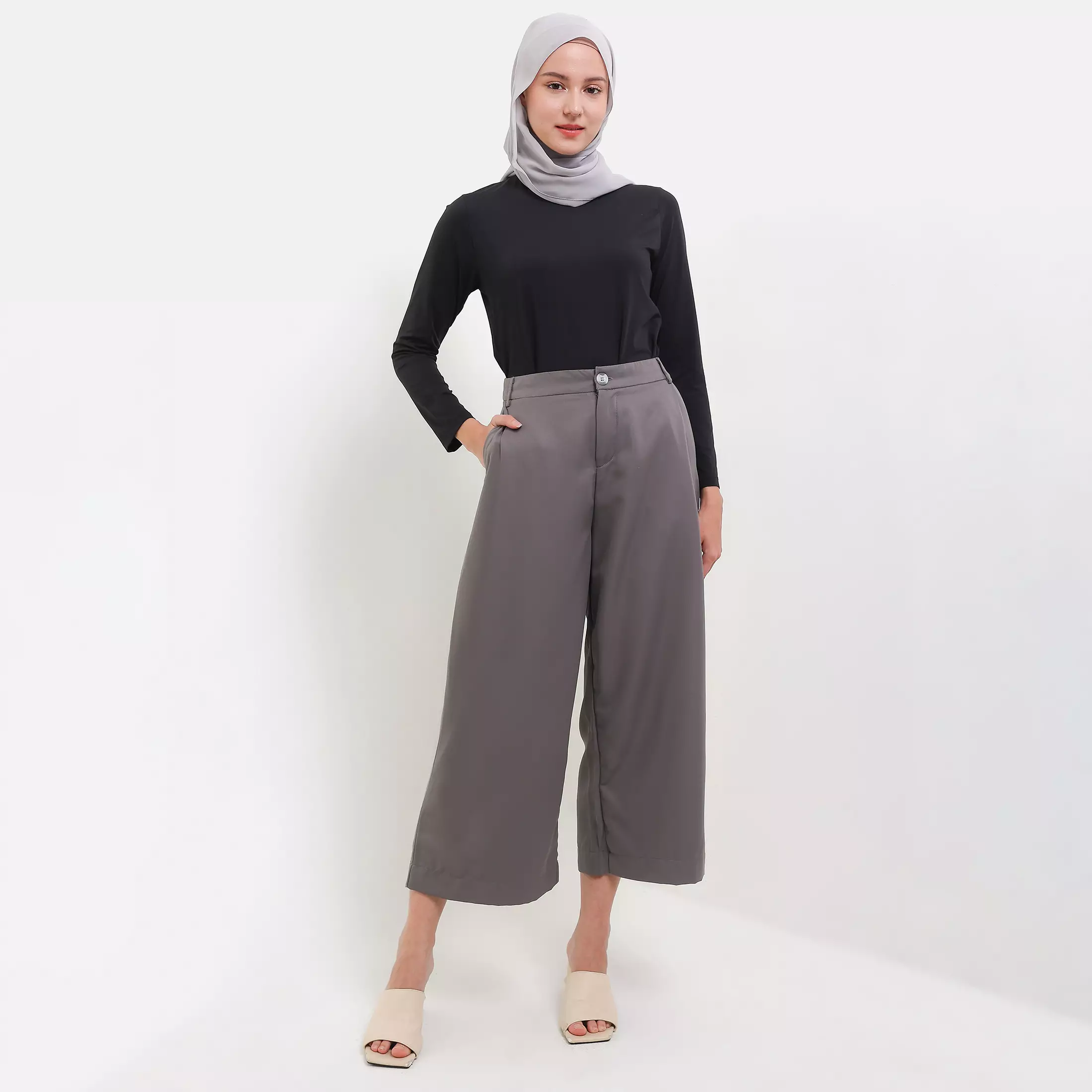MFMW Cora Celana Panjang Kulot Dark Grey