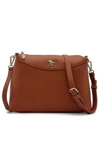 POLO HILL 褐色 POLO HILL Ladies Tessellated Sling Bag with Structured Base D95DCAC80B6FBCGS_1