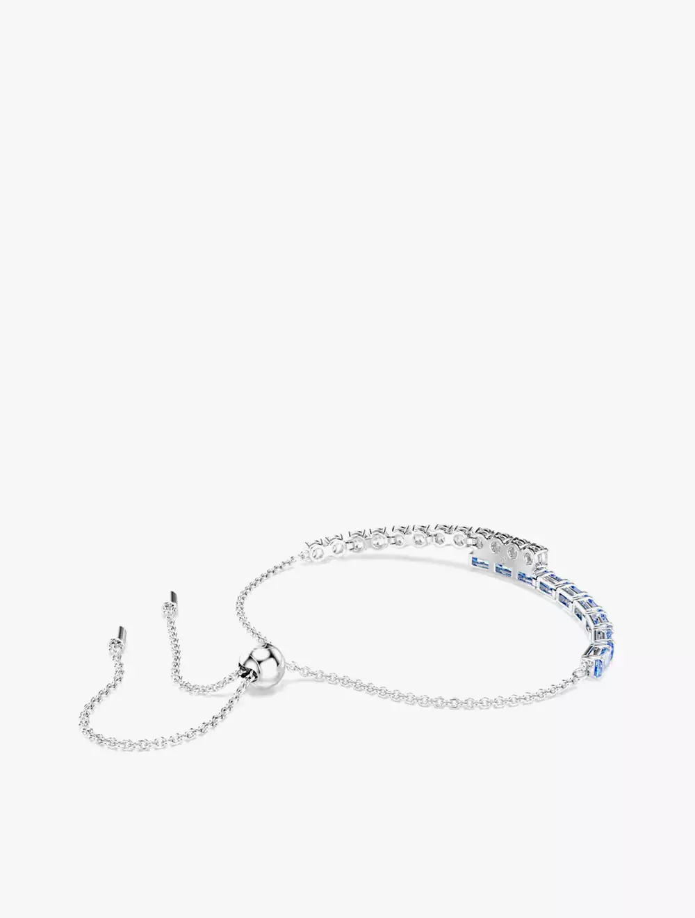 Matrix bracelet, Mixed cuts, Blue, Rhodium plated