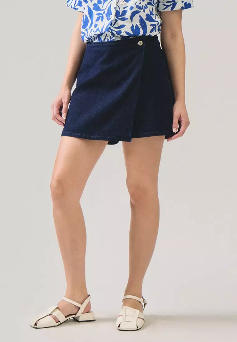 Dark Wash Denim Skort