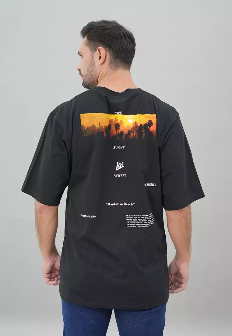 LGS STREET - Kaos Casual Pria Lengan Pendek Motif Polos Sablon Basic Reguler Fit - SO.30.H016.003.C