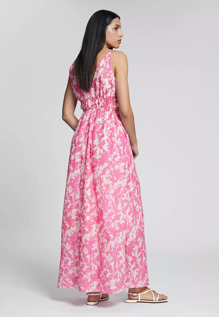 Tie-Detailed V-Cut Dress