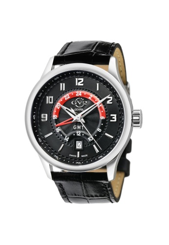 Gevril black GV2 Men's Giromondo 42303 Swiss Quartz Black Leather Date Watch D5111ACD77723CGS_1