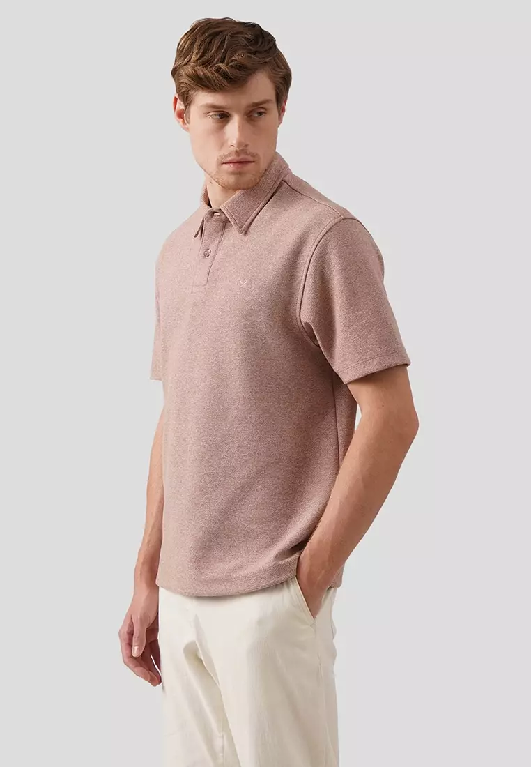 Regular Fit Polo Shirt In Textured Knit