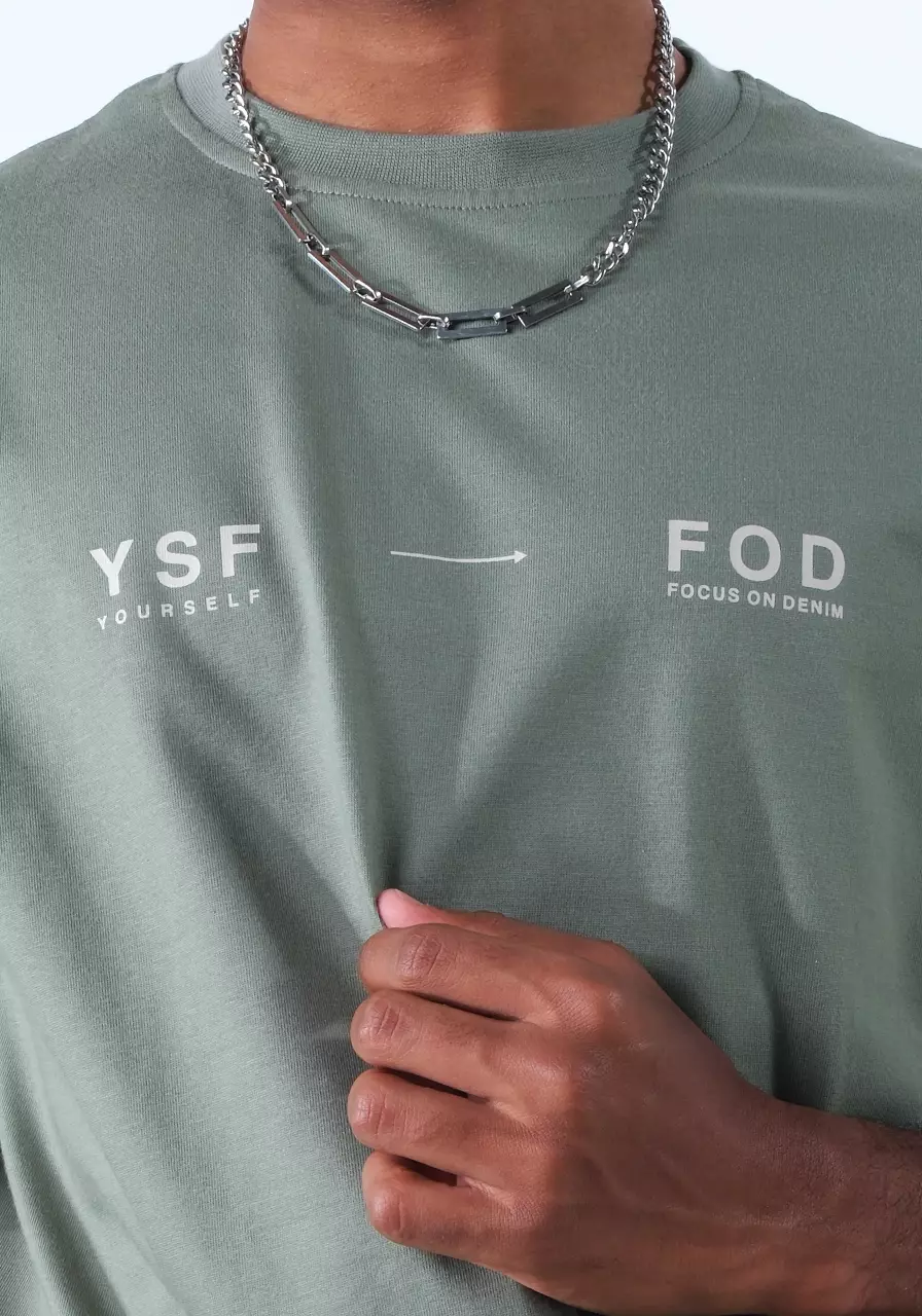 Kaos Pria Regular Sager Dusty Green