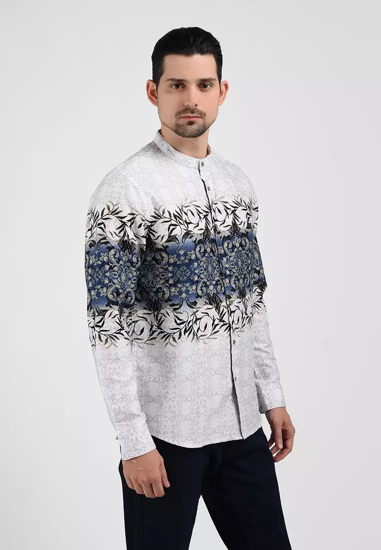 MOC Kemeja Batik Shanghai Lengan Panjang Pria HOGAN-WHITE