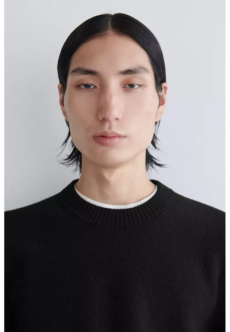 BOILED-WOOL CREW-NECK JUMPER