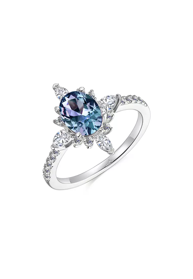 [ Alexandrite Collection ]  Moya Stella Alexandrite Ring WG - Cincin Alexandrite s925 by Her Jewellery