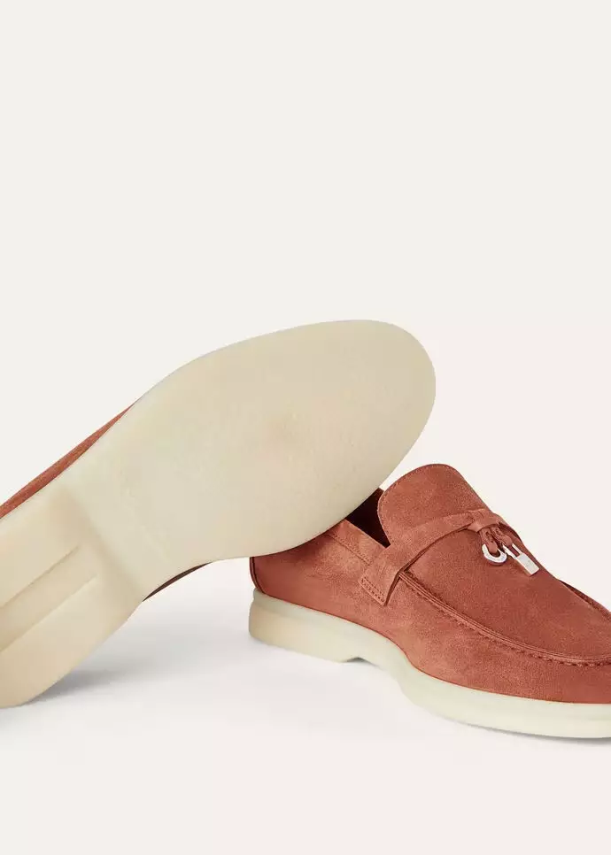 Summer Charms Walk Loafers Suede Goatskin Dusty Orange