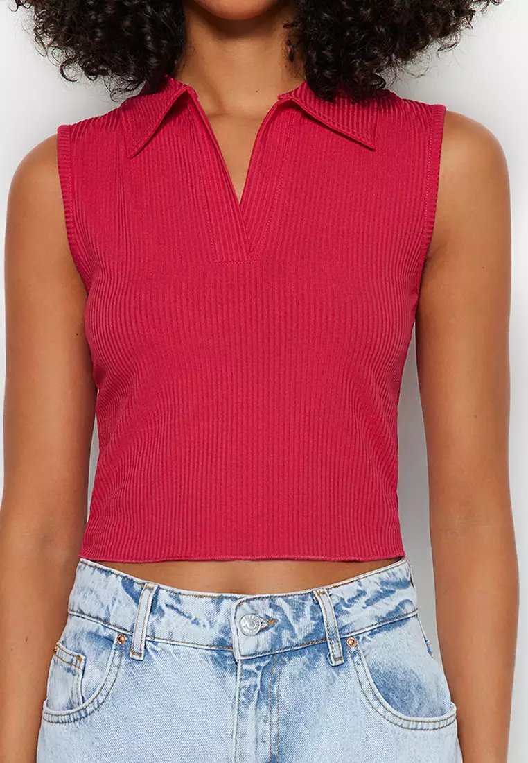 Buy Trendyol Collar Neck Sleeveless Top in Pink 2024 Online