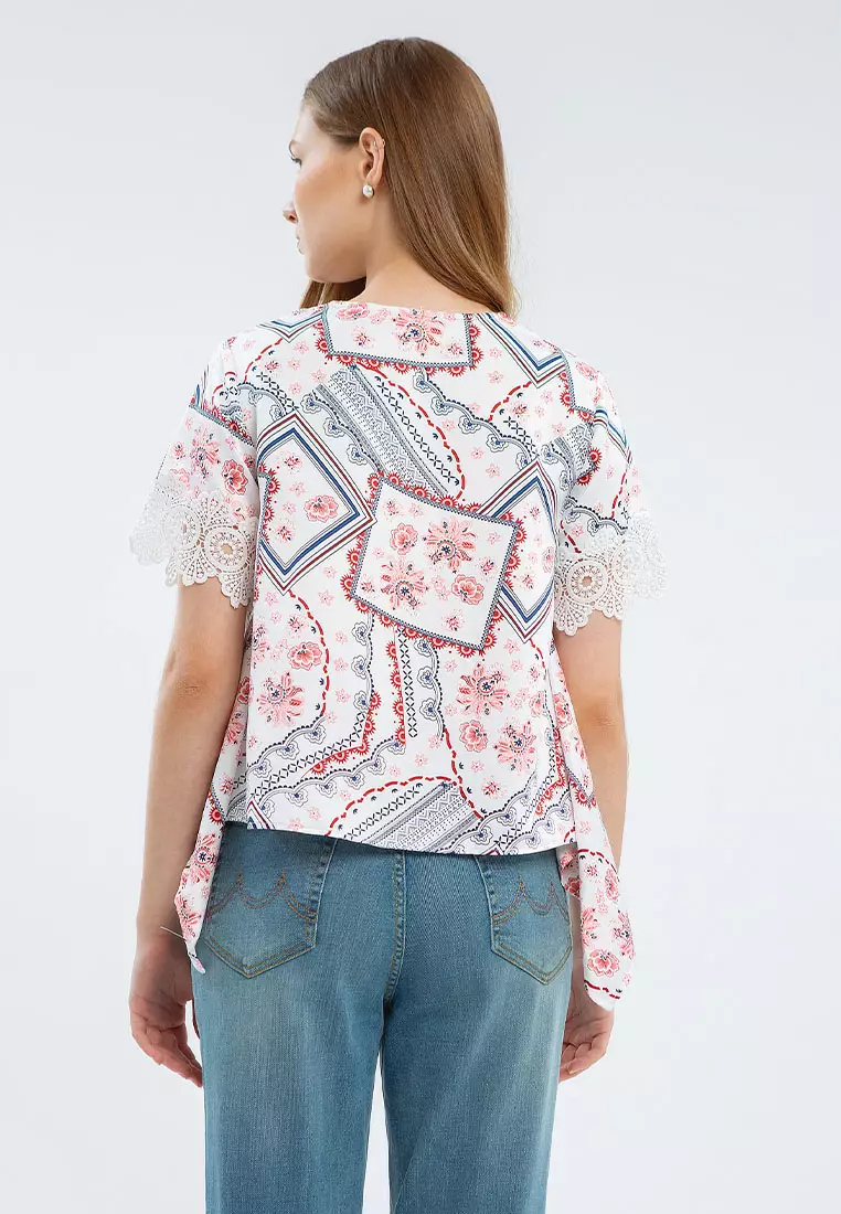 Minimal Giandra Blouse Red White