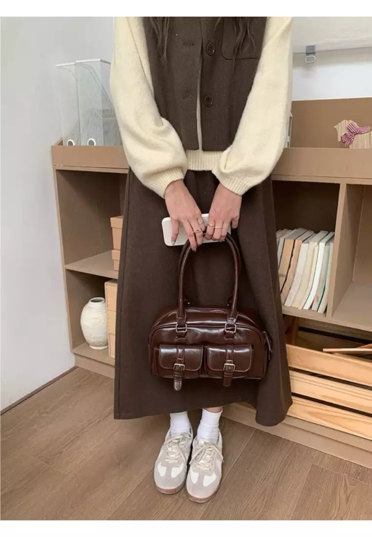 Saeko Brown Handbag Hand Shoulder Bag