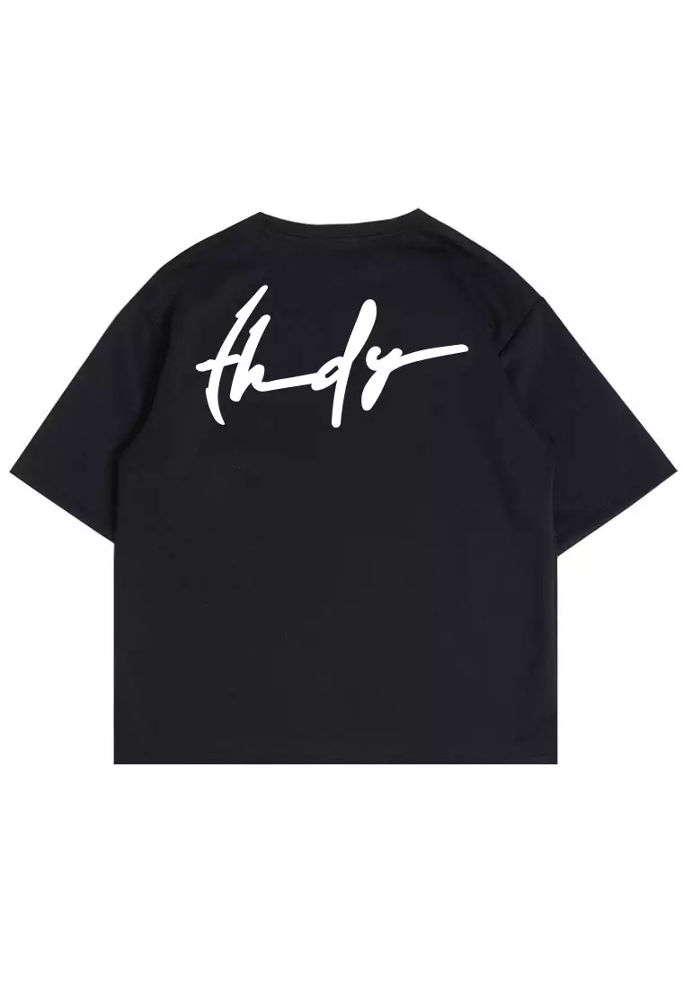 MTV46 Kaos Oversize Gambar Belakang Bahan Tebal "thdysign" hitam