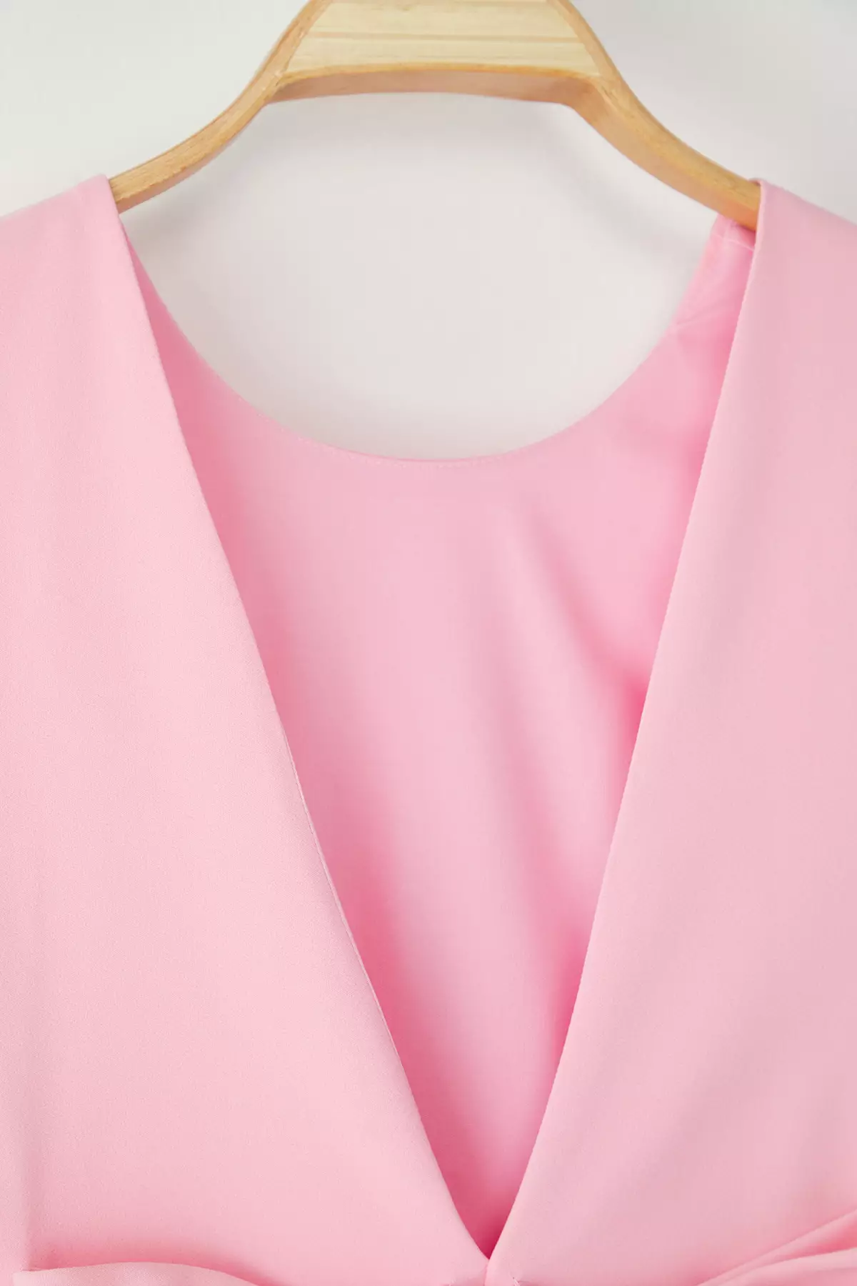 Pink Sleeveless Back Low-Cut Stylish Blouse Plus Size Tbbss25Af00089