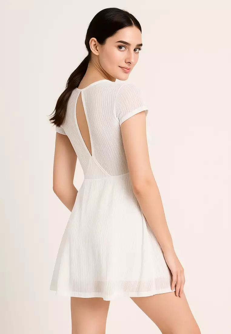 Juliet Mesh Swimdress – Korean Style Swimsuit with Padded Bra | Elegant Modest Swimwear for Women