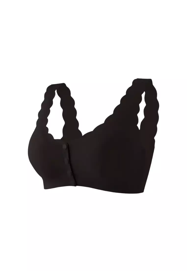 Premium Mikko Seamless Nursing Bra Paded Push Up Bra in Black