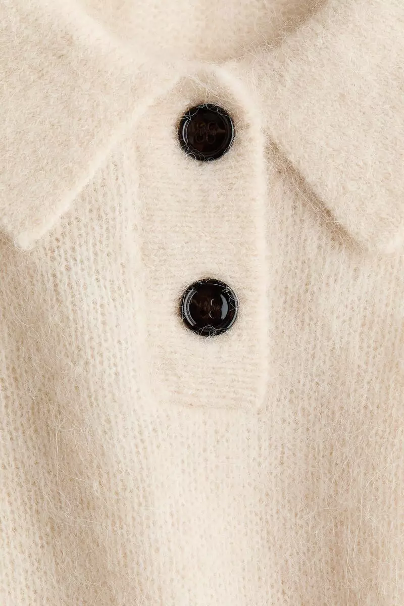 Alpaca-blend polo shirt