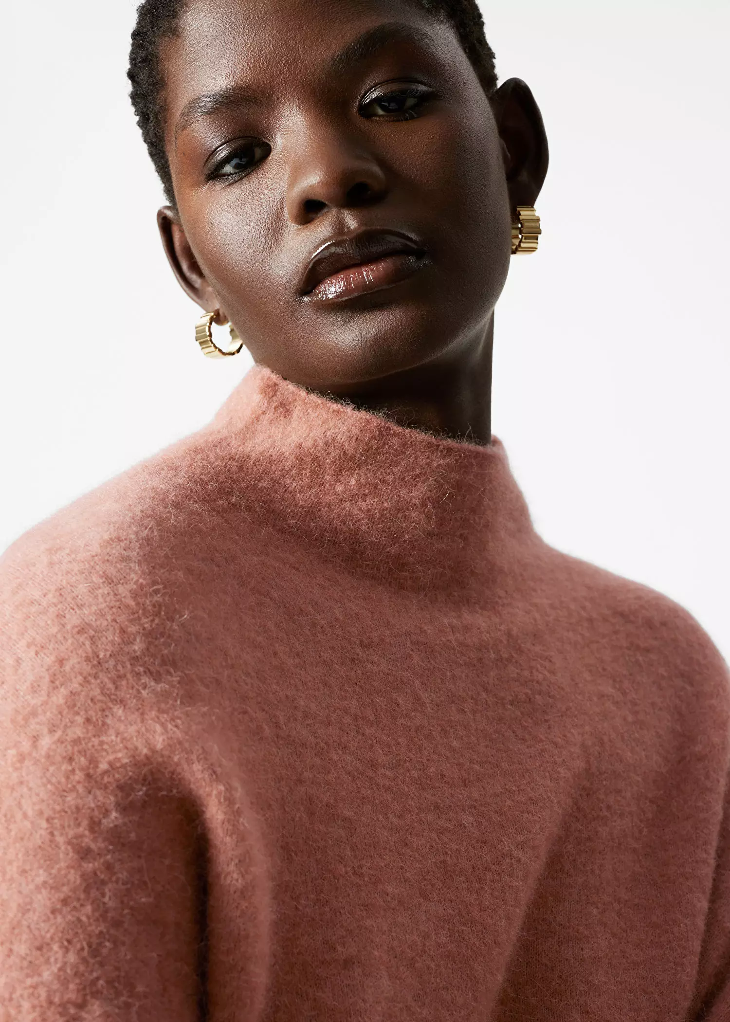 High-Neck Alpaca-Knit Jumper