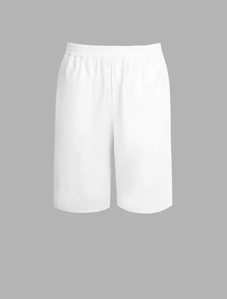 Poplin Straight-Leg Refined Minimalist Commuter Mid-Length Pants