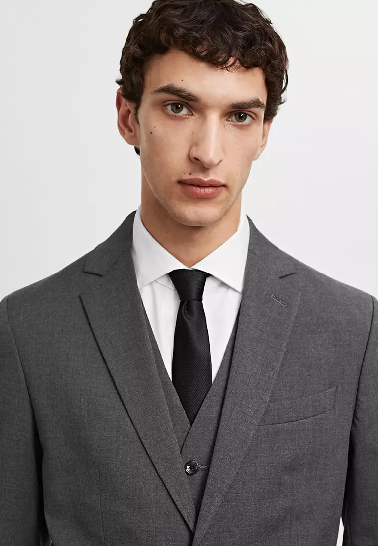 Stretch Fabric Slim-Fit Suit Jacket