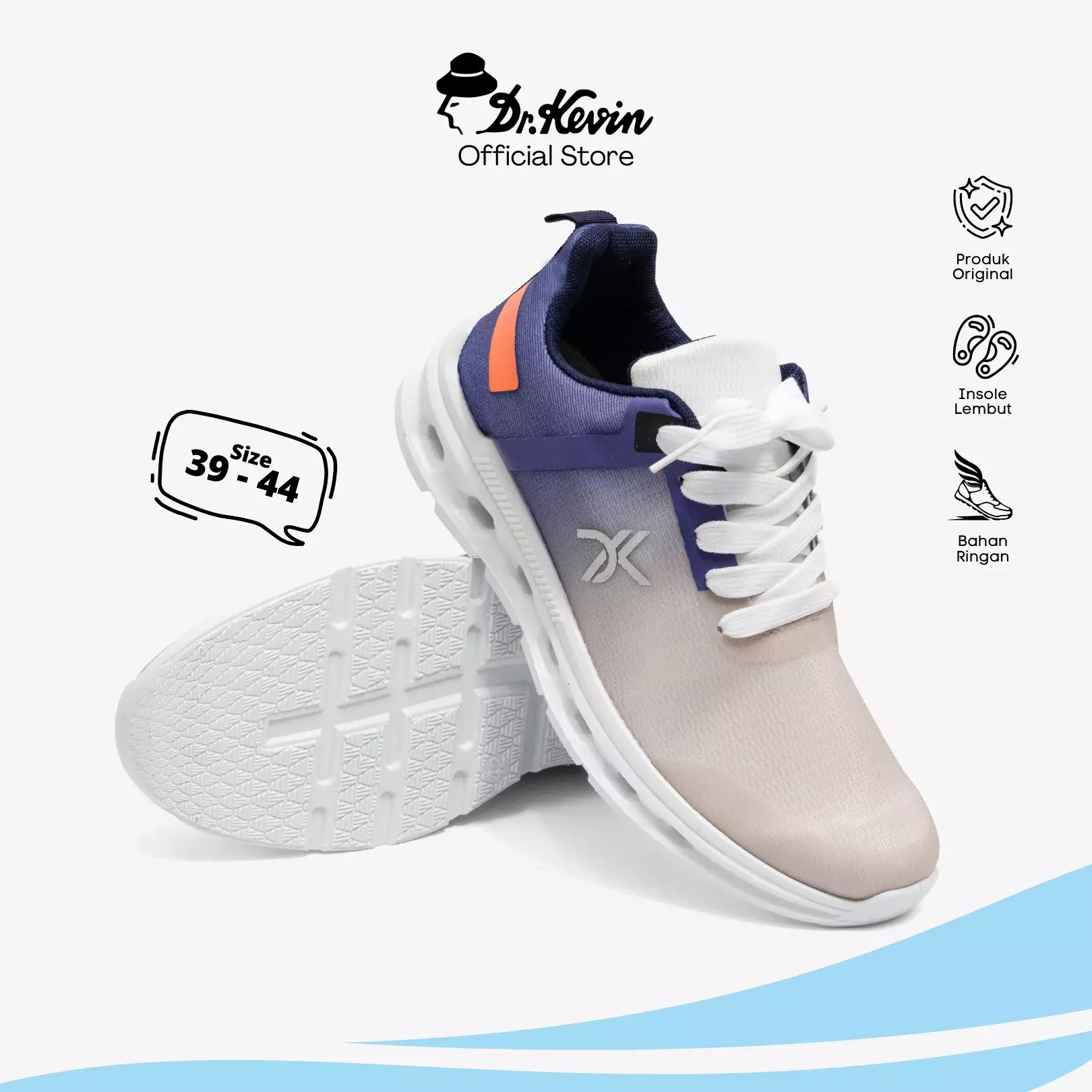 Dr. Kevin Sepatu Sport Pria Men Sneakers Sekolah Flyknit Tali 889-079