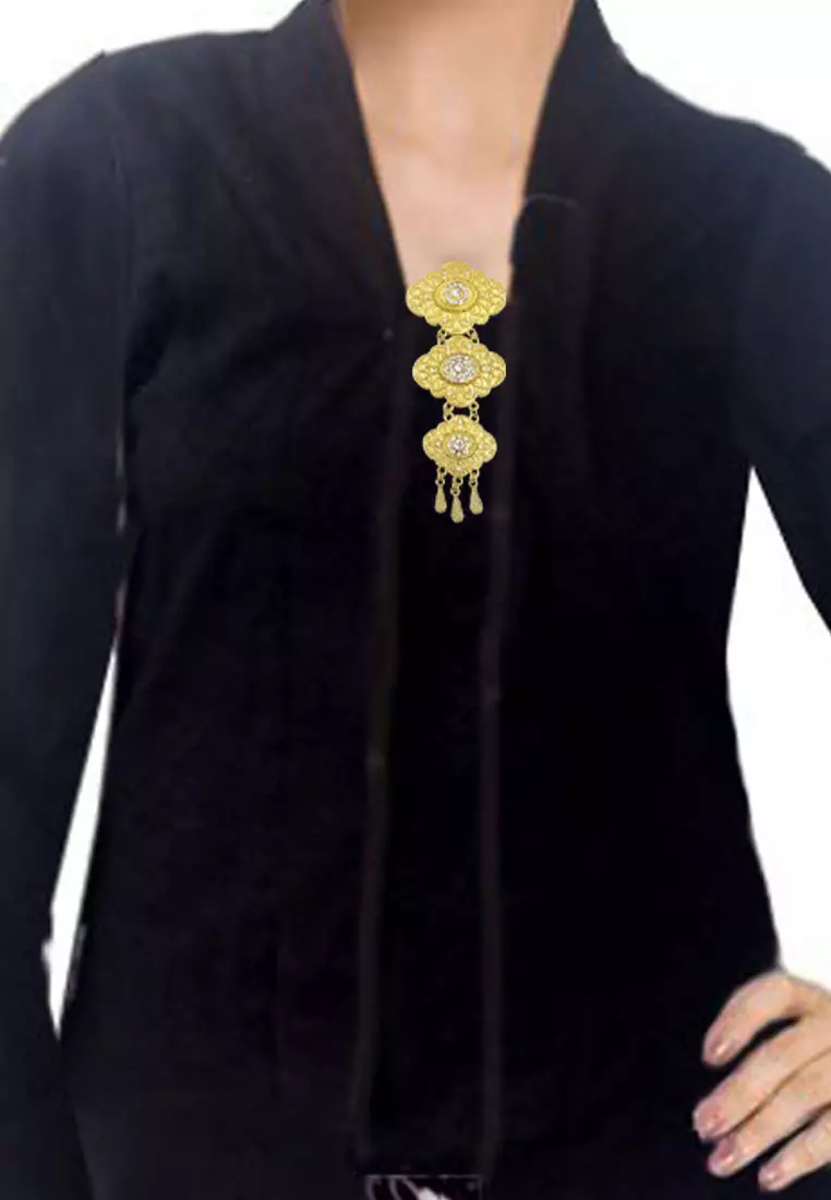 Apoorva Brooch Bros Tiga Susun Wanita Gold
