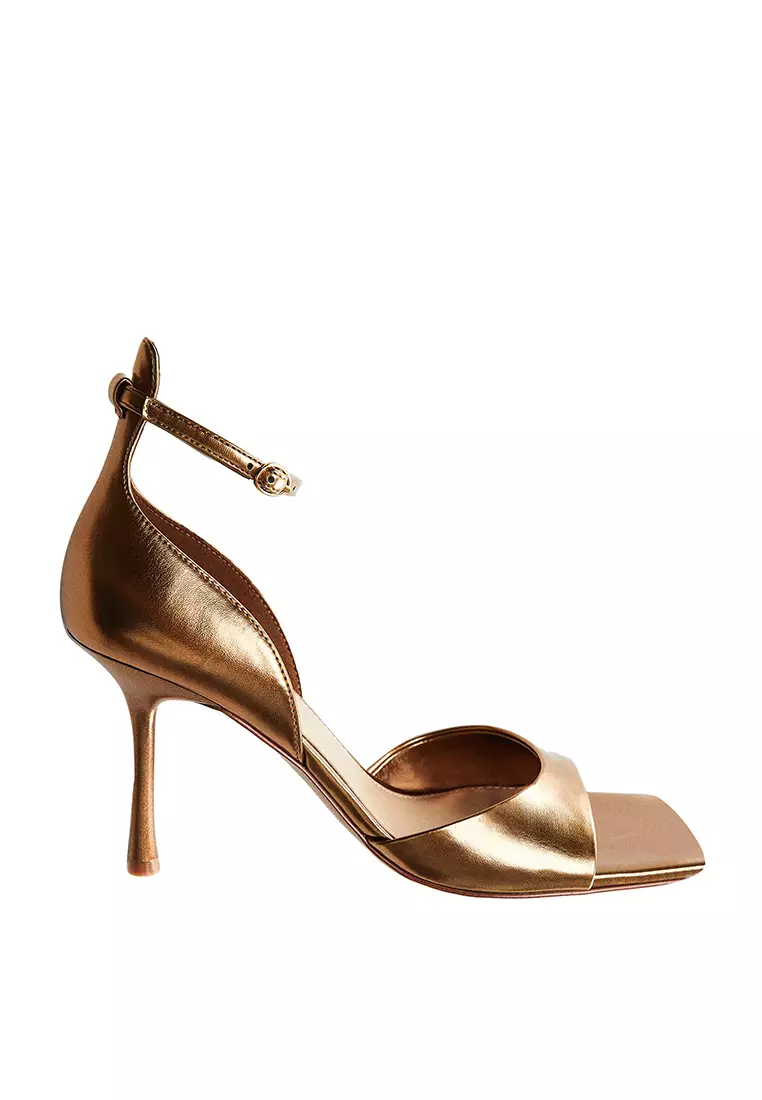 Gold ankle hot sale strap sandals