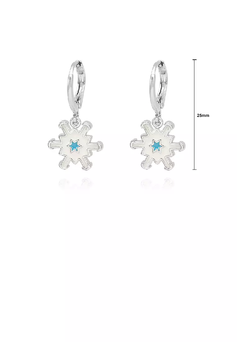 White gold snowflake stud earrings online