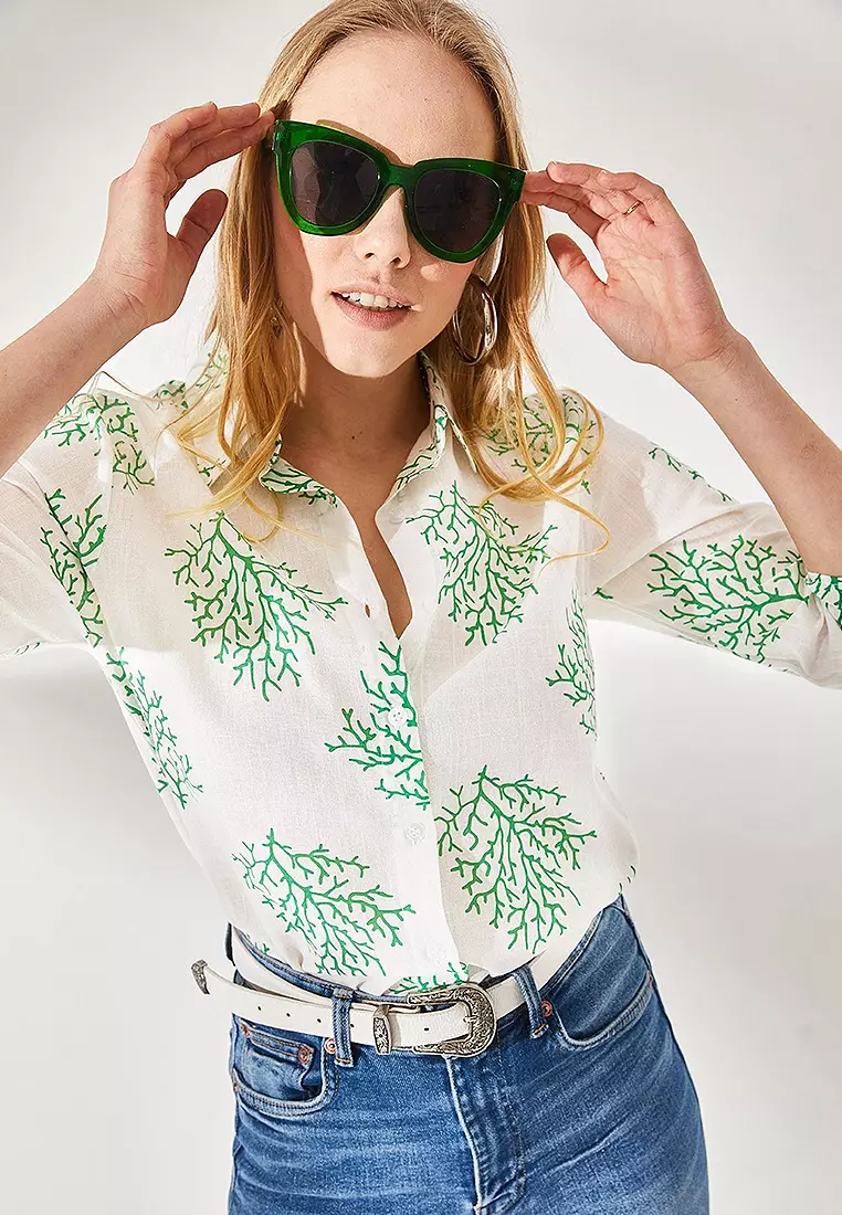 Sleeve Folded Linen Shirt