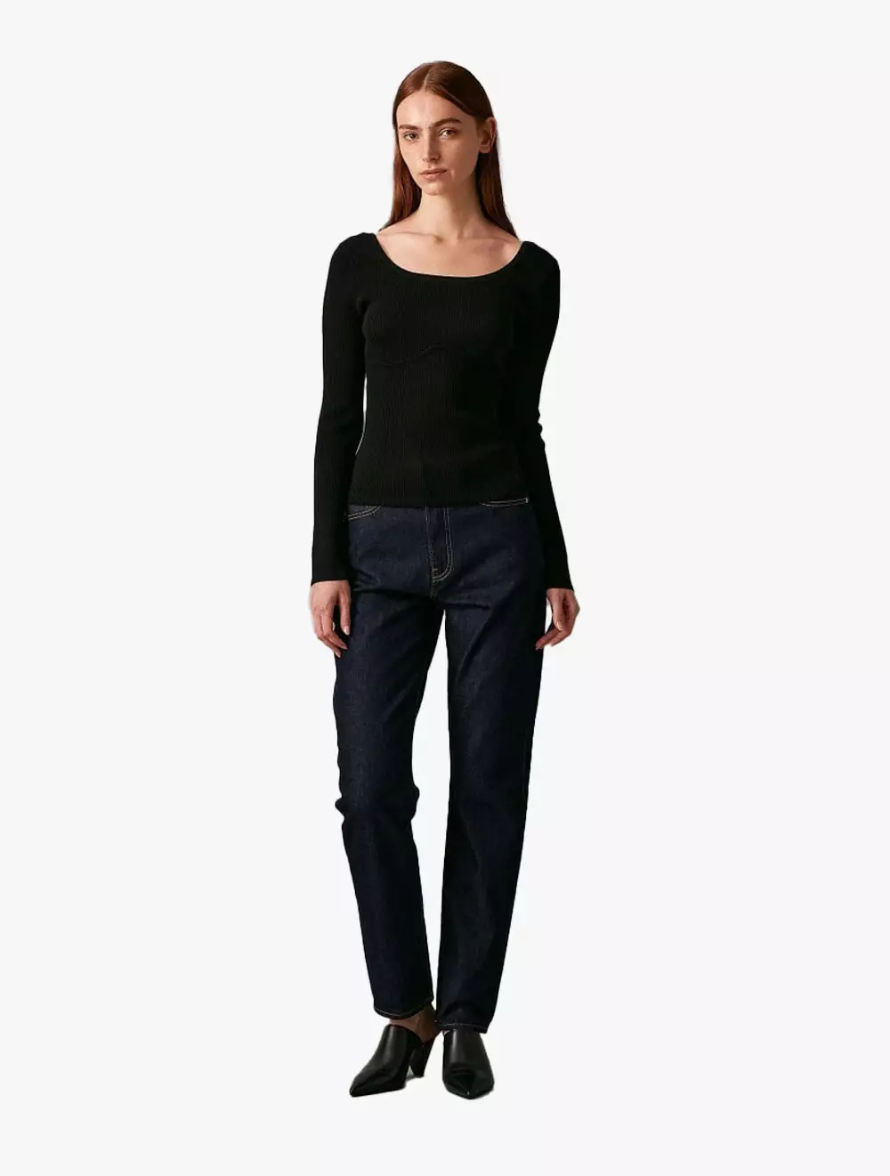 Calvin Klein Jeans - Ribbed Sweater Crewneck - Black - black