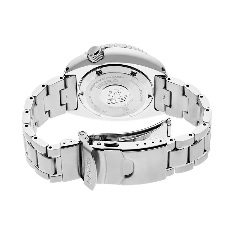 Jam Tangan Pria Seiko Prospex SRPJ35K1 Tropical Lagoon Special Edition Turtle Black Dial Stainless Steel Strap