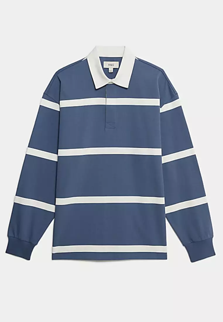 Pure Cotton Striped Rugby Shirt