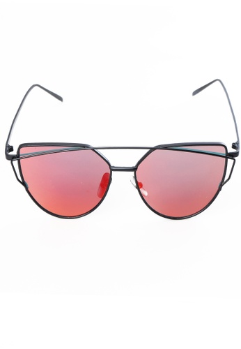 Amora Scarlett black and red Branché Black Frame with Pink-Red Flame Ombre Reflective Transition Lens AM058AC64MVJMY_1